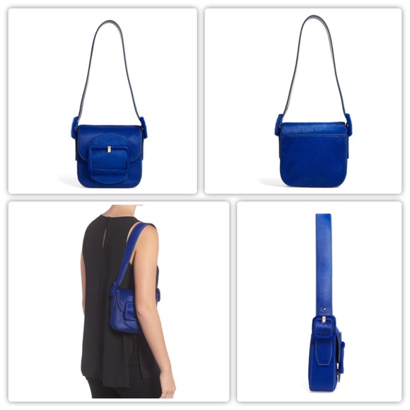 Tory Burch Handbags - Tory Burch Sawyer Calf Hair Mini Shoulder Bag Bright Blue Dahlia NEW $498